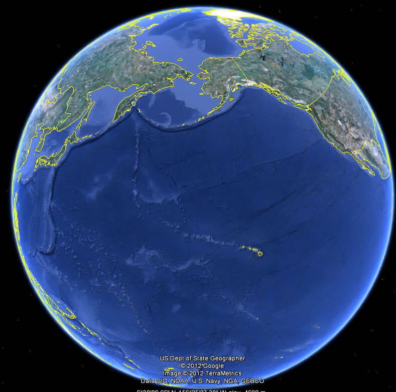 earth north pacific ocean map